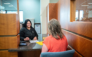 banker with a client